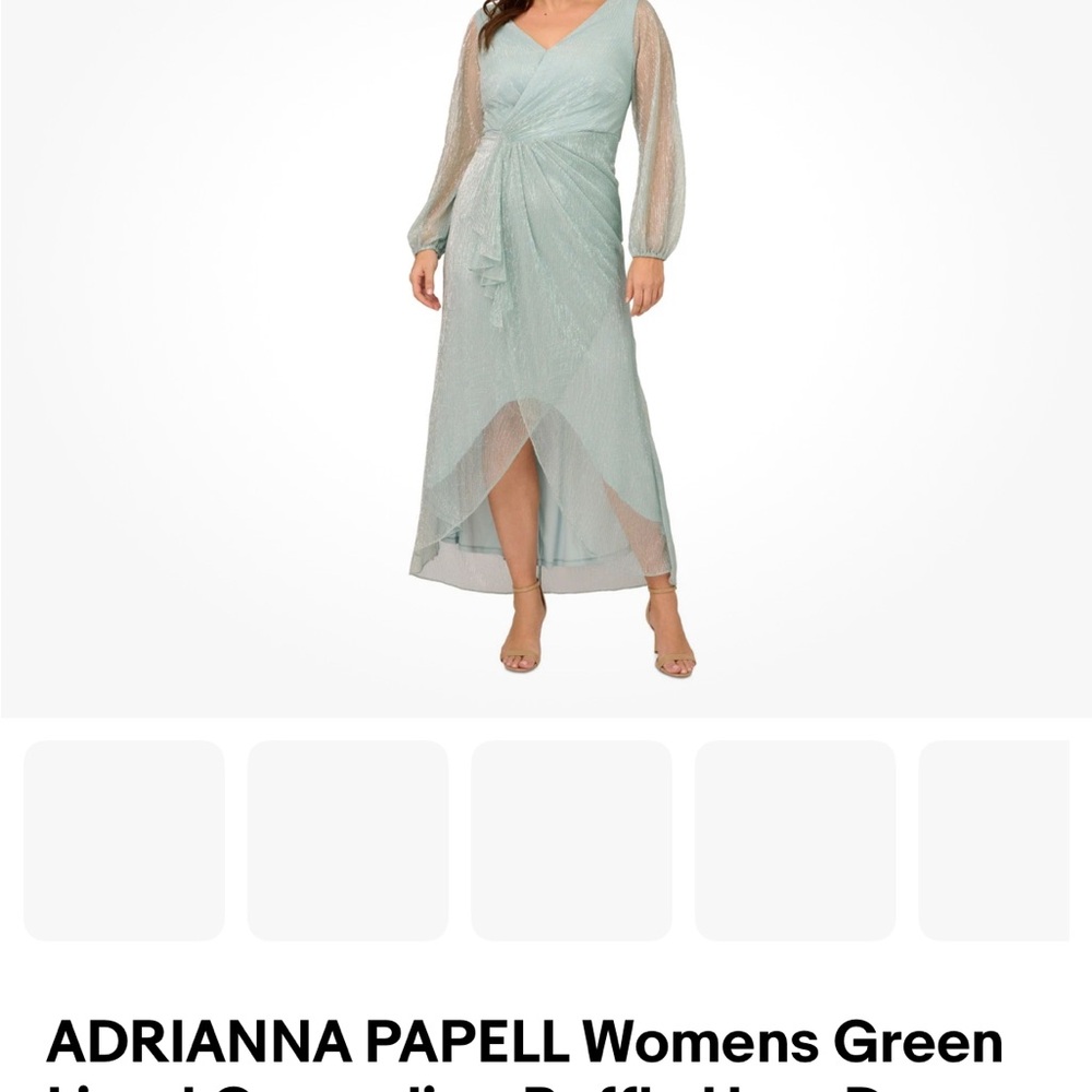 Adrianna Papell Mint Long Sleeve Dresse